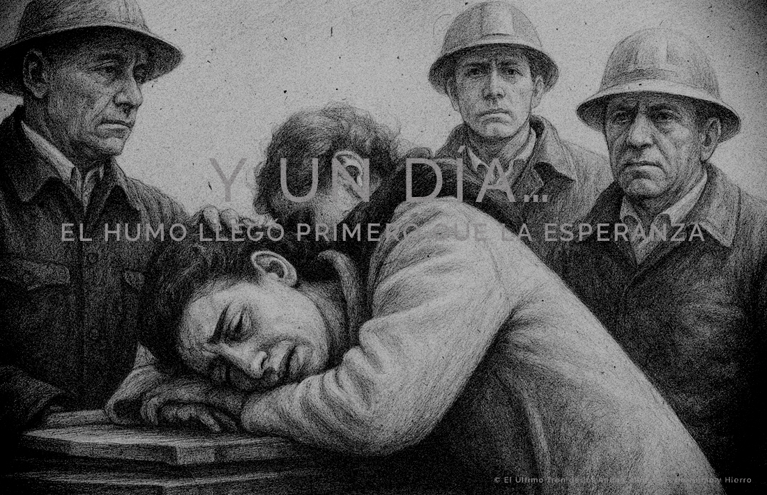 Ilustración homenaje basada en fotografía de la época. (Junio de 1945)